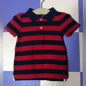 NWT Janie & Jack True Red Stripe The Classic Striped Pique Polo - Size 12-18M